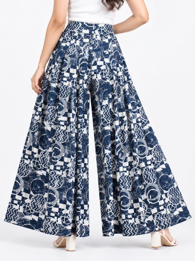 Women’s Lycra Palazzo Pant -Navy Blue