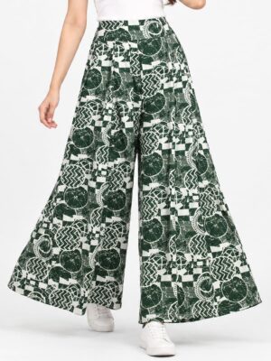 Women’s Lycra Palazzo Pant -Green