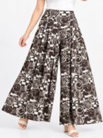 W-PZ-566-04-CF-L-F Women’s Lycra Palazzo Pant - Coffee