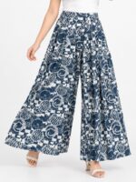 W-PZ-566-05-TL-L-F Women’s Lycra Palazzo Pant - Teal