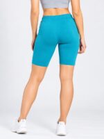 Women's Cotton Yoga Shorts -Blue