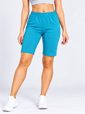Women's Cotton Yoga Shorts -Blue