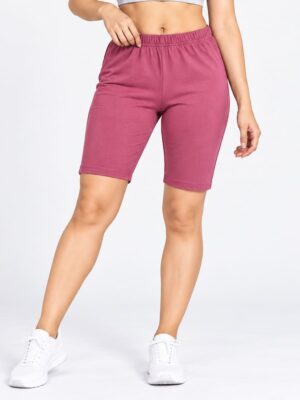 Women's Cotton Yoga Shorts -Dust Pink