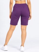 W-SH-564-07-VL-L-b Women's Cotton Yoga Shorts - Violet
