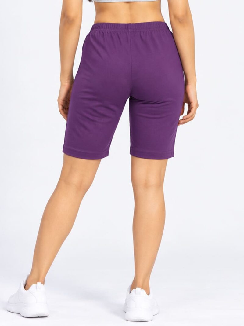 Women's Cotton Yoga Shorts - Violet