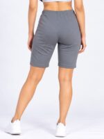 W-SH-564-08-GY-L-b Women's Cotton Yoga Shorts - Grey