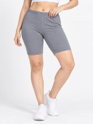 Women's Cotton Yoga Shorts - Grey