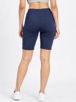 Women's Cotton Yoga Shorts - Navy Blue