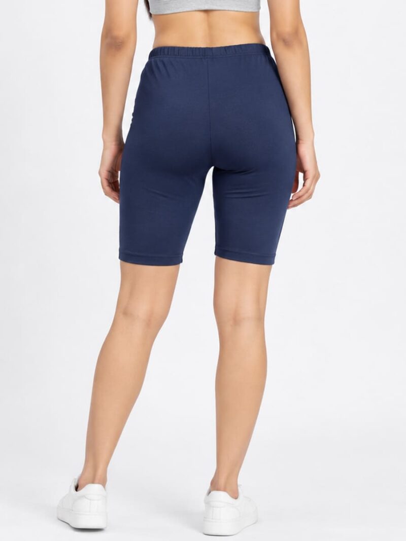 Women's Cotton Yoga Shorts - Navy Blue