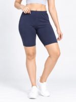 Women's Cotton Yoga Shorts - Navy Blue