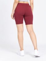 Women's Cotton Yoga Shorts -Maroon
