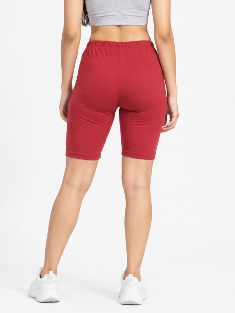 Women's Cotton Yoga Shorts - Maroon