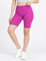 W-SH-565-02-CRS-XL-f Women's Cotton Yoga Shorts - Cerise