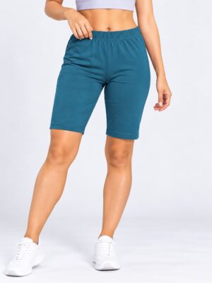 Women's Cotton Yoga Shorts - Teal
